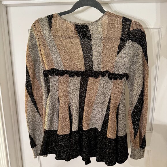 3.1 Philip Lim Metallic Ruffle Cardigan Sweater. Size S - Picture 2 of 7